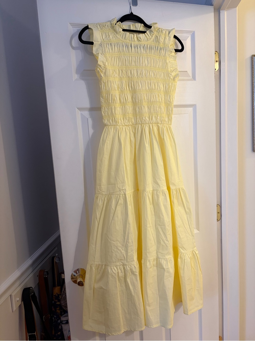 Women’s Yellow Smocked Midi Dress